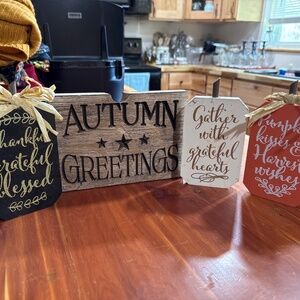 Fall Autumn Thanksgiving wood decor NEW